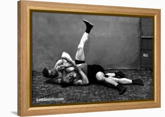 The Pin: Russian Wrestlers-null-Framed Stretched Canvas