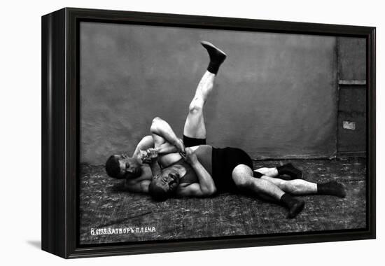 The Pin: Russian Wrestlers-null-Framed Stretched Canvas