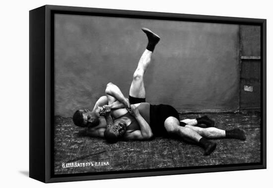 The Pin: Russian Wrestlers-null-Framed Stretched Canvas