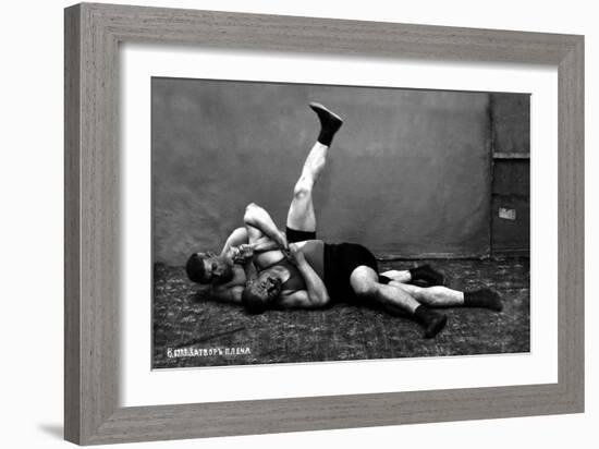 The Pin: Russian Wrestlers-null-Framed Art Print