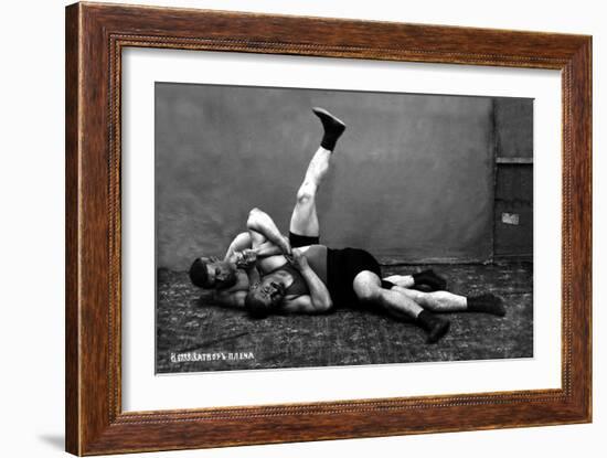 The Pin: Russian Wrestlers-null-Framed Art Print