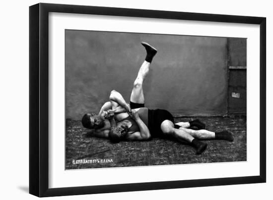 The Pin: Russian Wrestlers-null-Framed Art Print