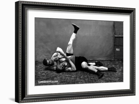 The Pin: Russian Wrestlers-null-Framed Art Print