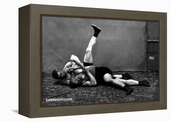 The Pin: Russian Wrestlers-null-Framed Stretched Canvas