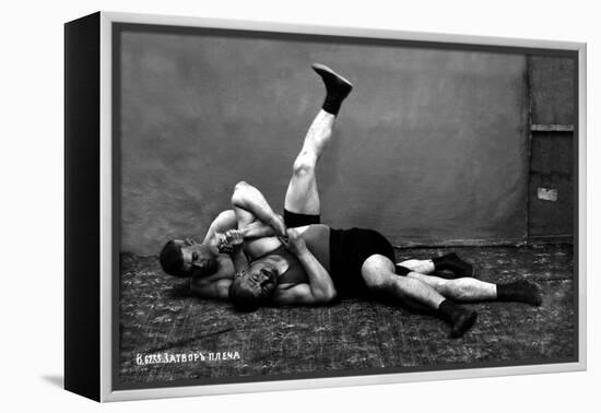 The Pin: Russian Wrestlers-null-Framed Stretched Canvas