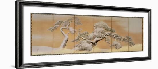 The Pines under Snow-Maruyama Okyo-Framed Giclee Print