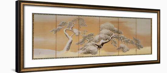 The Pines under Snow-Maruyama Okyo-Framed Giclee Print