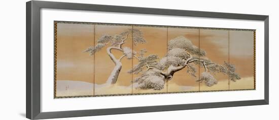 The Pines under Snow-Maruyama Okyo-Framed Giclee Print