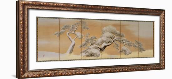 The Pines under Snow-Maruyama Okyo-Framed Giclee Print