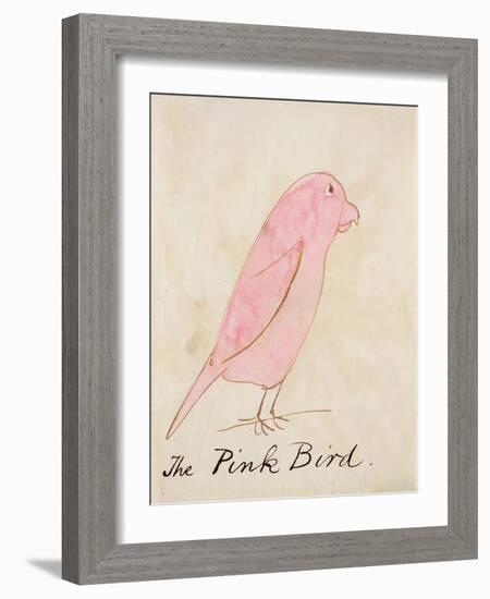 The Pink Bird, from 'sixteen Drawings of Comic Birds'-Edward Lear-Framed Giclee Print