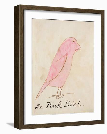 The Pink Bird, from 'sixteen Drawings of Comic Birds'-Edward Lear-Framed Giclee Print