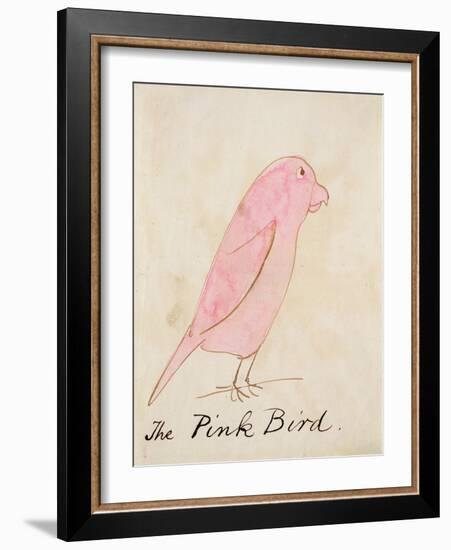 The Pink Bird, from 'sixteen Drawings of Comic Birds'-Edward Lear-Framed Giclee Print