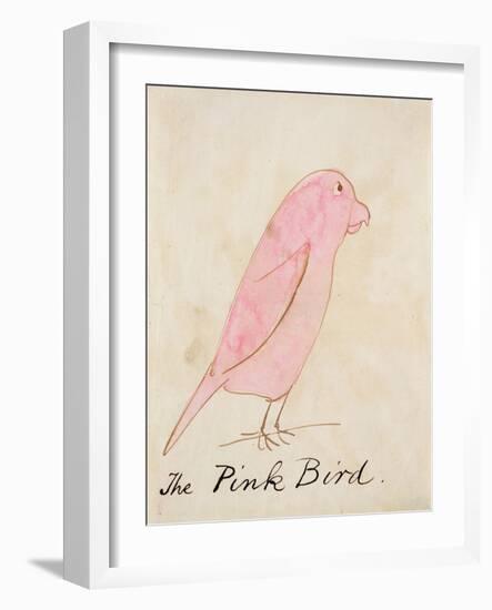 The Pink Bird, from 'sixteen Drawings of Comic Birds'-Edward Lear-Framed Giclee Print