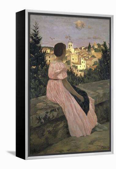 The Pink Dress, c.1864-Frederic Bazille-Framed Premier Image Canvas