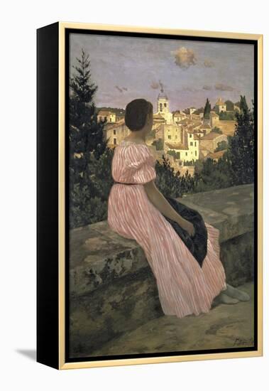 The Pink Dress, c.1864-Frederic Bazille-Framed Premier Image Canvas