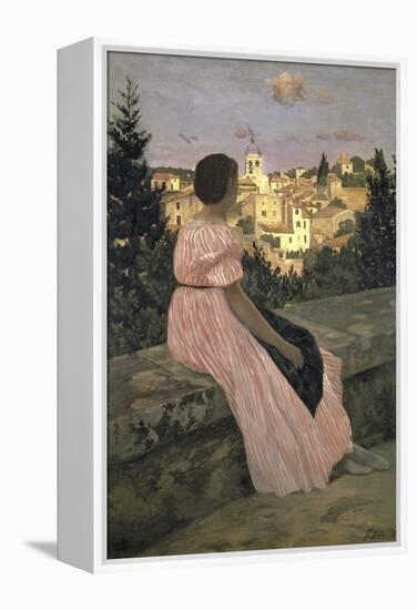 The Pink Dress, c.1864-Frederic Bazille-Framed Premier Image Canvas