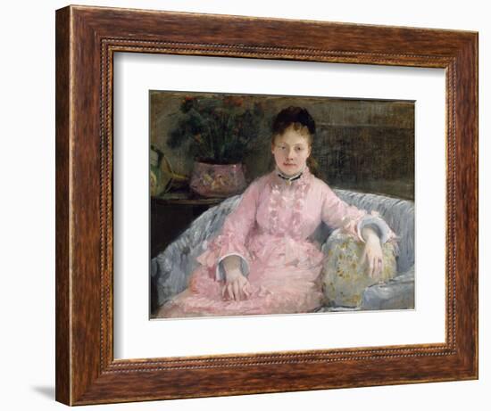 The Pink Dress, C.1870 (Oil on Canvas)-Berthe Morisot-Framed Giclee Print