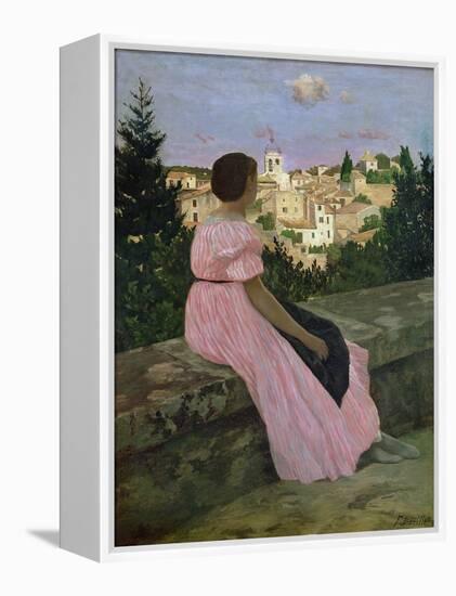 The Pink Dress, or View of Castelnau-Le-Lez, Herault, 1864-Frederic Bazille-Framed Premier Image Canvas