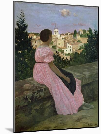 The Pink Dress, or View of Castelnau-Le-Lez, Herault, 1864-Frederic Bazille-Mounted Giclee Print