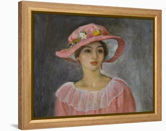 The Pink Hat; Le Chapeau Rose-Henri Lebasque-Framed Premier Image Canvas