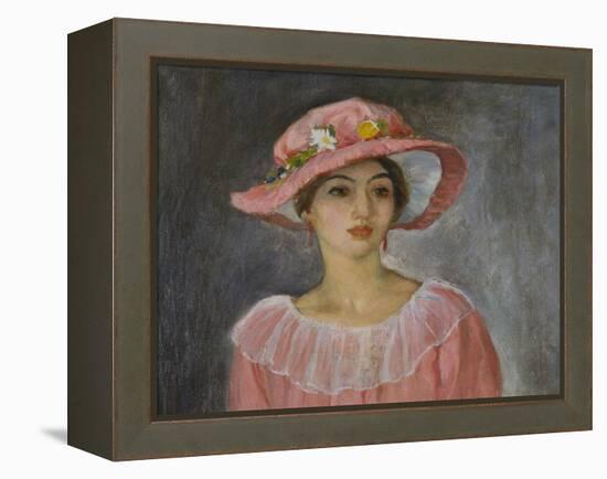 The Pink Hat; Le Chapeau Rose-Henri Lebasque-Framed Premier Image Canvas