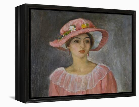 The Pink Hat; Le Chapeau Rose-Henri Lebasque-Framed Premier Image Canvas