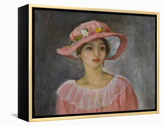 The Pink Hat; Le Chapeau Rose-Henri Lebasque-Framed Premier Image Canvas