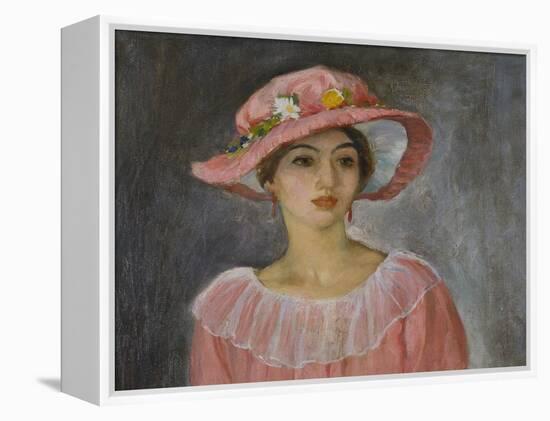 The Pink Hat; Le Chapeau Rose-Henri Lebasque-Framed Premier Image Canvas