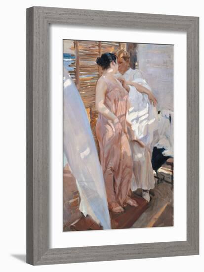 The Pink Robe. after the Bath-Joaquín Sorolla y Bastida-Framed Giclee Print