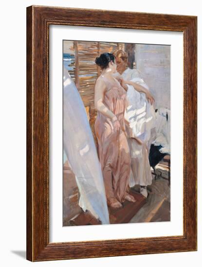 The Pink Robe. after the Bath-Joaquín Sorolla y Bastida-Framed Giclee Print