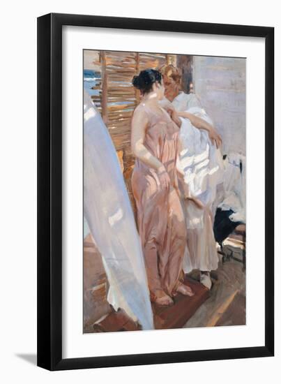 The Pink Robe. after the Bath-Joaquín Sorolla y Bastida-Framed Giclee Print