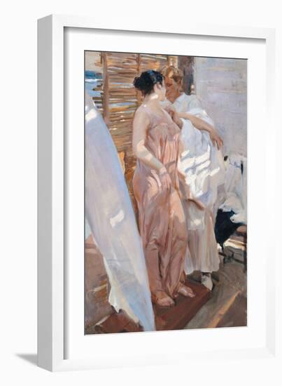 The Pink Robe. after the Bath-Joaquín Sorolla y Bastida-Framed Giclee Print