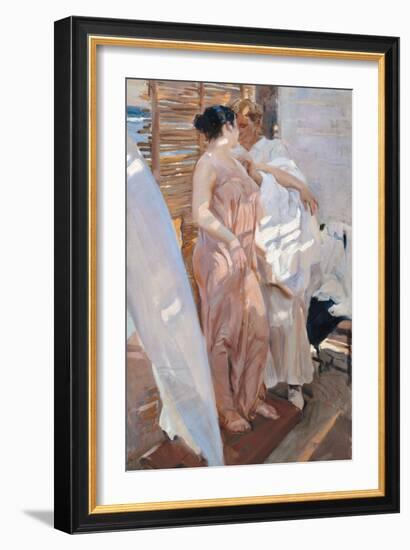 The Pink Robe. after the Bath-Joaquín Sorolla y Bastida-Framed Giclee Print