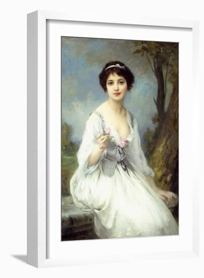 The Pink Rose, (Oil on Canvas)-Charles Amable Lenoir-Framed Giclee Print