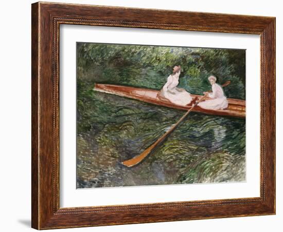 The Pink Rowing Boat-Claude Monet-Framed Giclee Print