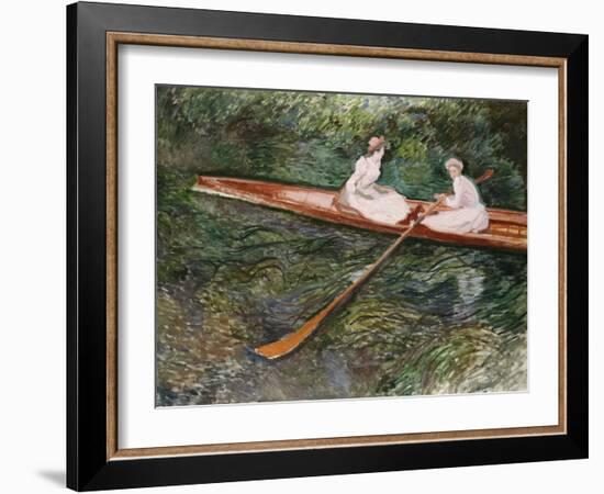 The Pink Rowing Boat-Claude Monet-Framed Giclee Print