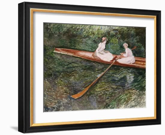 The Pink Rowing Boat-Claude Monet-Framed Giclee Print