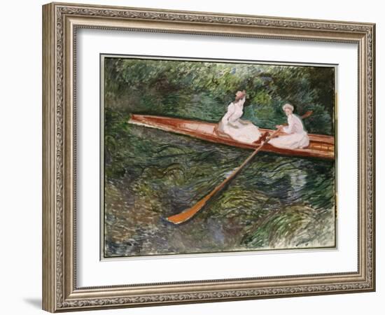 The Pink Rowing Boat-Claude Monet-Framed Giclee Print