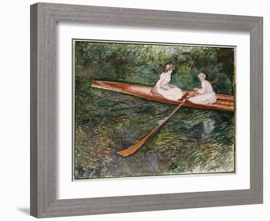 The Pink Rowing Boat-Claude Monet-Framed Giclee Print