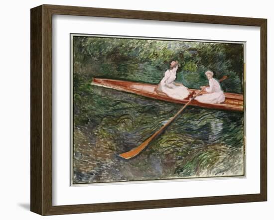 The Pink Rowing Boat-Claude Monet-Framed Giclee Print