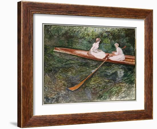 The Pink Rowing Boat-Claude Monet-Framed Giclee Print