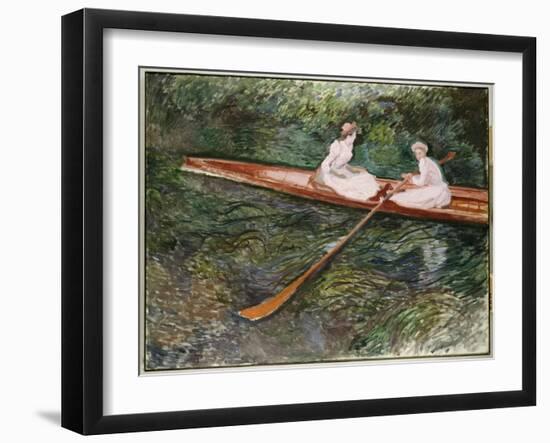 The Pink Rowing Boat-Claude Monet-Framed Giclee Print