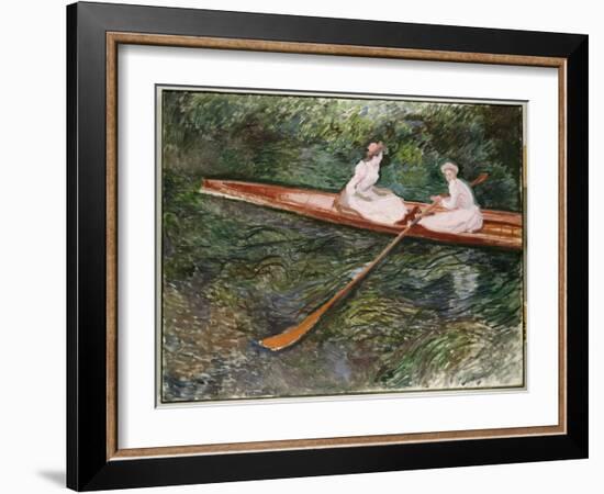 The Pink Rowing Boat-Claude Monet-Framed Giclee Print