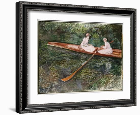 The Pink Rowing Boat-Claude Monet-Framed Giclee Print