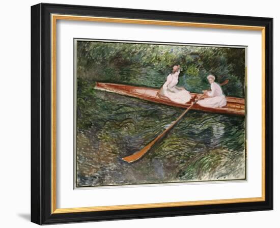 The Pink Rowing Boat-Claude Monet-Framed Giclee Print