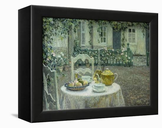 The Pink Tablecloth-Henri Eugene Augustin Le Sidaner-Framed Premier Image Canvas