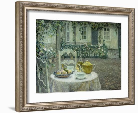 The Pink Tablecloth-Henri Eugene Augustin Le Sidaner-Framed Giclee Print