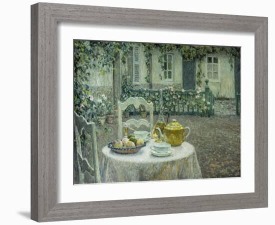 The Pink Tablecloth-Henri Eugene Augustin Le Sidaner-Framed Giclee Print