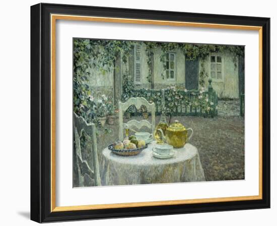 The Pink Tablecloth-Henri Eugene Augustin Le Sidaner-Framed Giclee Print