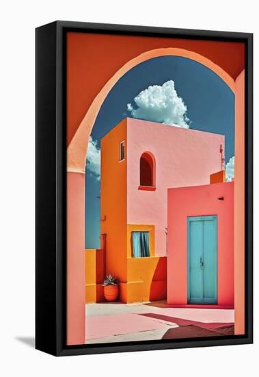 The Pink Village-Treechild-Framed Premier Image Canvas